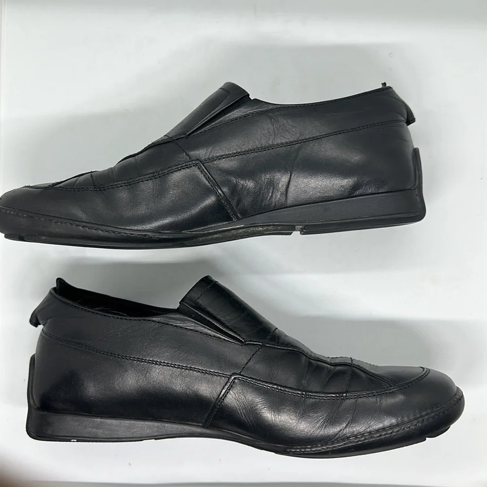 GUCCI shoes black leather loafer slip on flats size 9.5 Luxury comfort - Picture 13 of 13